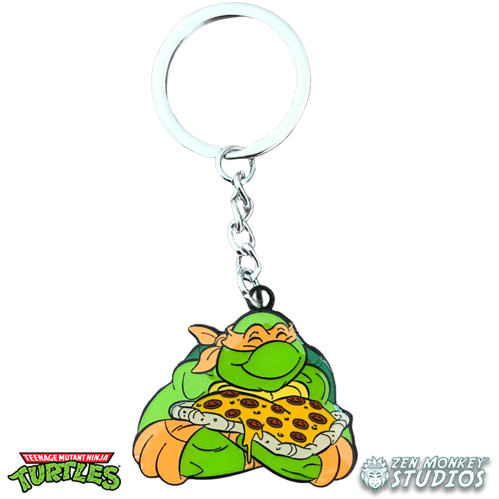 Zen Monkey Studios I Love Pizza, Dude! - TMNT Enamel Keychain 736684292836 TMNT-87KEY-PIZZAHUG