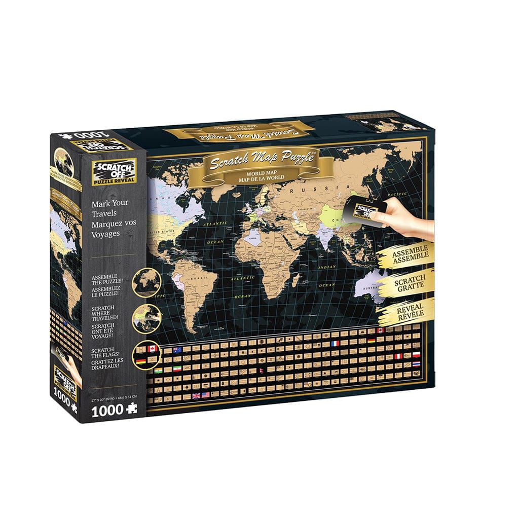 Scratch Off: 1000pc Jigsaw - World Map - Third Eye