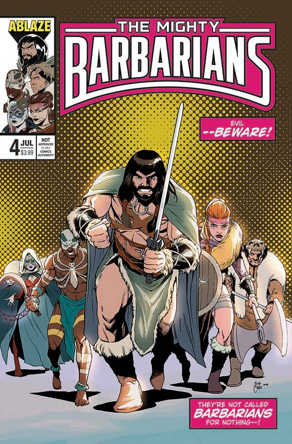 Ablaze Publishing Comic Books MIGHTY BARBARIANS #4 CVR D CASAS HOMAGE (MR) 85000892737904041 MAY231202