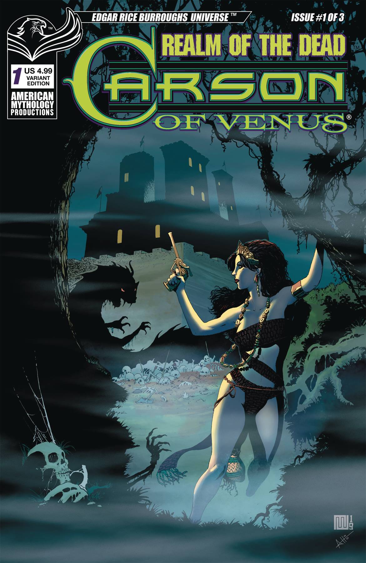 American Mythology Productions Comic Books CARSON OF VENUS REALM OF DEAD #1 CVR B WOLFER 85609100641070121 FEB221188