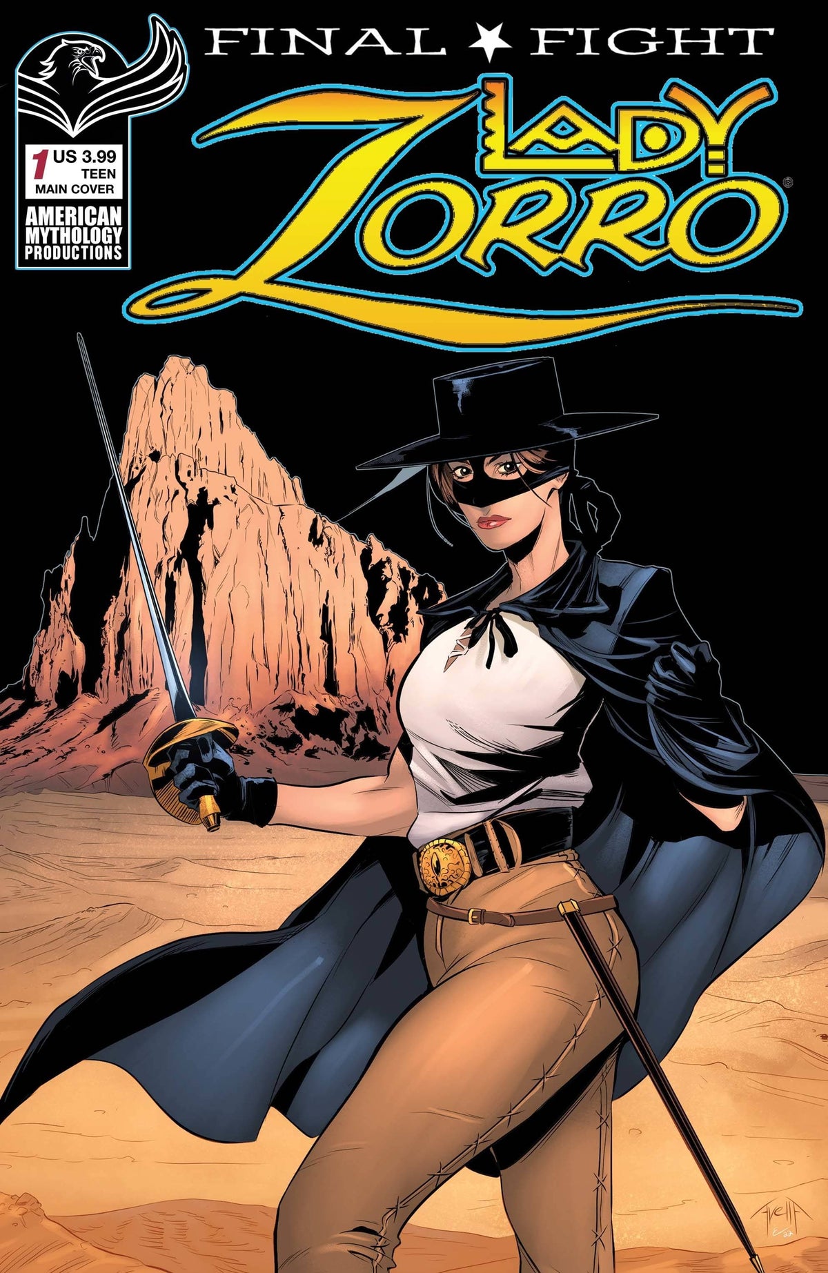 American Mythology Productions Comic Books LADY ZORRO FINAL FLIGHT #1 CVR A AVELLA MAIN 85609100656410211 SEP221347
