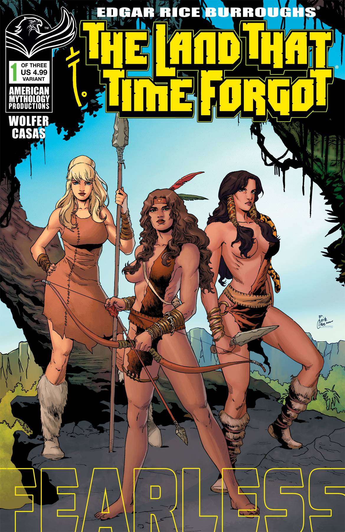 American Mythology Productions Comic Books LAND THAT TIME FORGOT FEARLESS #1 CVR B WOLFER 85609100608340121 MAY231527