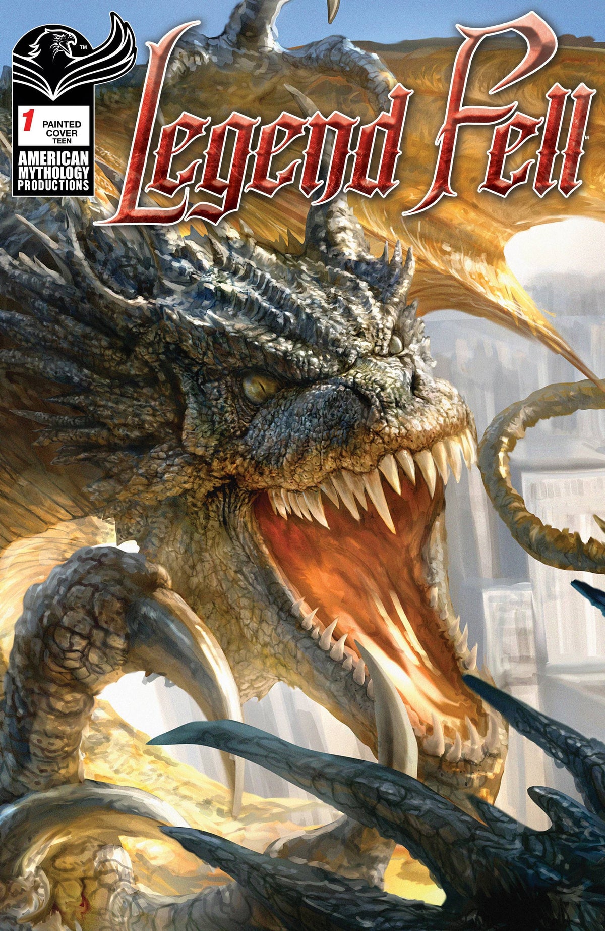 American Mythology Productions Comic Books LEGEND FELL #1 CVR E DRAGON PAINTED FOC 85609100623600151 FEB238277