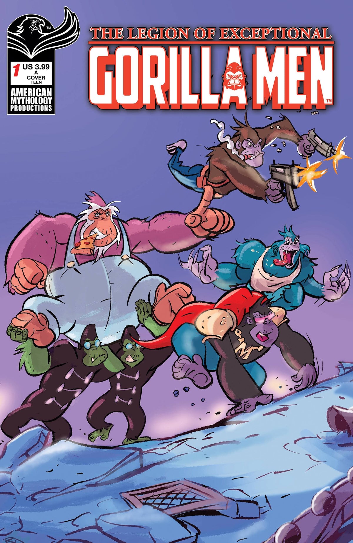 American Mythology Productions Comic Books LEGION OF EXCEPTIONAL GORILLA MEN #1 CVR A AHMAD 85609100679300111 MAR231141