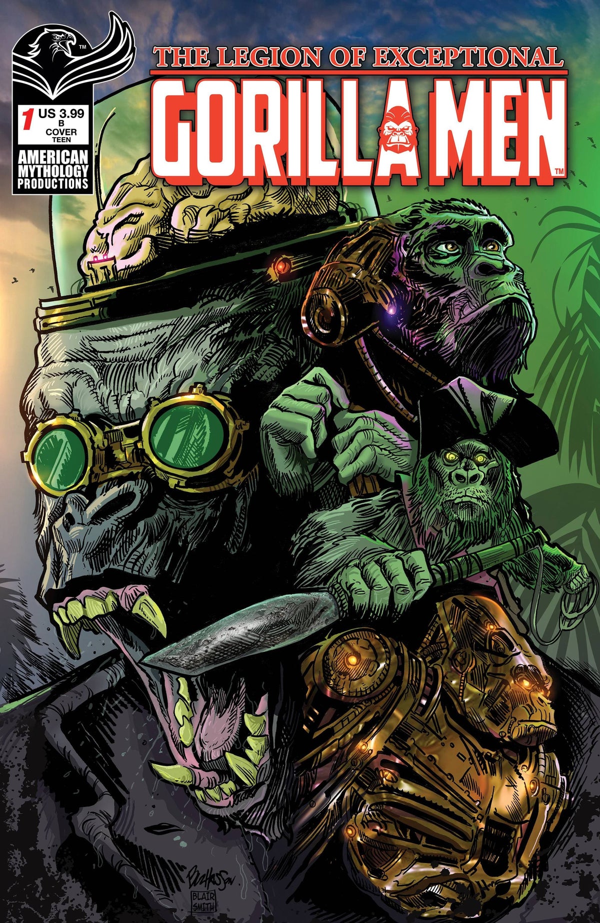 American Mythology Productions Comic Books LEGION OF EXCEPTIONAL GORILLA MEN #1 CVR B HASSON 85609100679300121 MAR231142