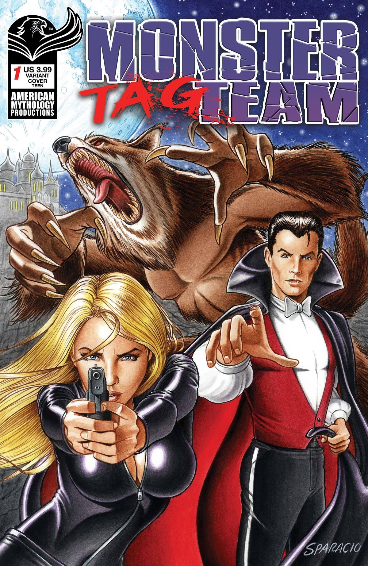 American Mythology Productions Comic Books MONSTER TAG TEAM #1 CVR B PAINTED SPARACIO 85609100659500121 DEC221052