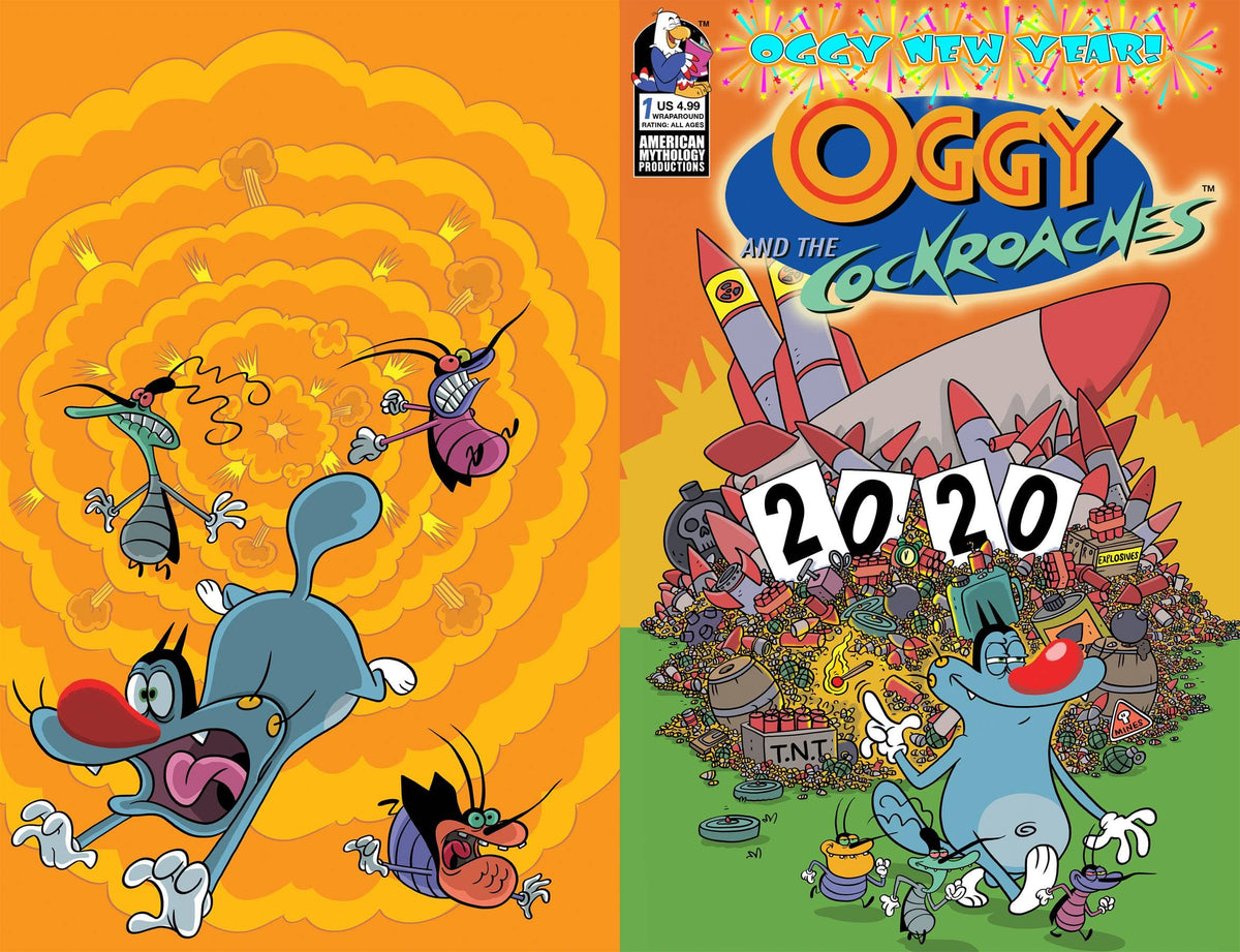 American Mythology Productions Comic Books OGGY AND THE COCKROACHES OGGY NEW YEAR #1 CVR B RANKINE WRAP 85609100655720121 SEP221361