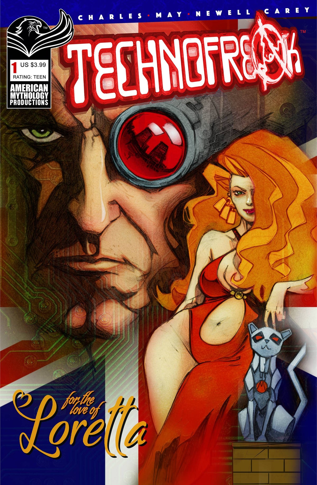 American Mythology Productions Comic Books TECHNOFREAK #1 (OF 3) CVR A NEWELL (MR) 85609100667000111 JUN211233