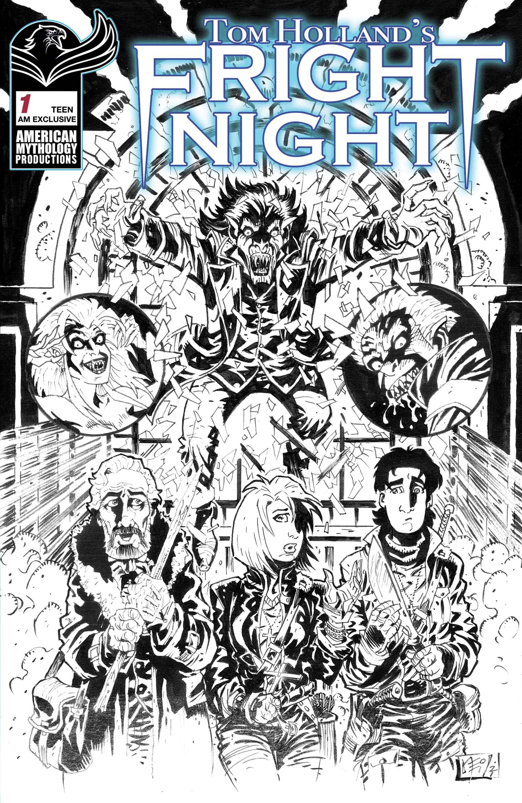 TOM HOLLANDS FRIGHT NIGHT #1 AM EXCLUSIVE B&W CVR F