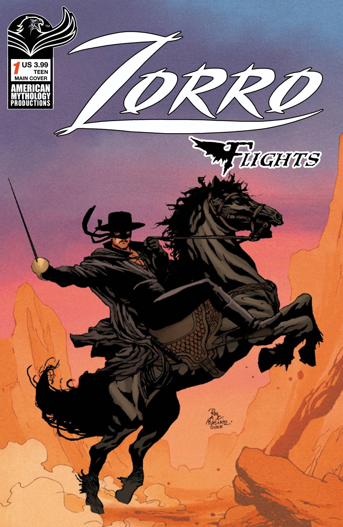 American Mythology Productions Comic Books ZORRO FLIGHTS #1 CVR A MARTINEZ 85609100644101911 FEB221206