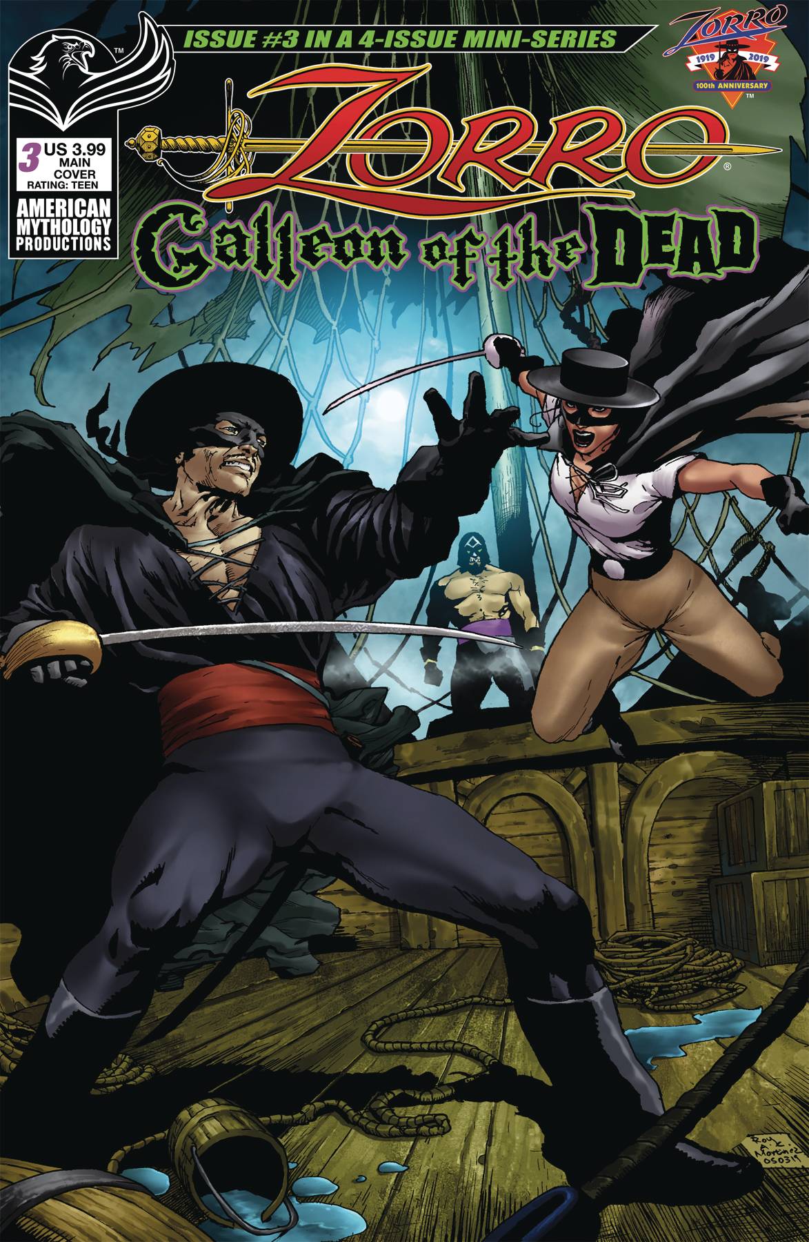 American Mythology Productions Comic Books ZORRO GALLEON OF DEAD #3 CVR A MARTINEZ 85609100644101711 SEP221356