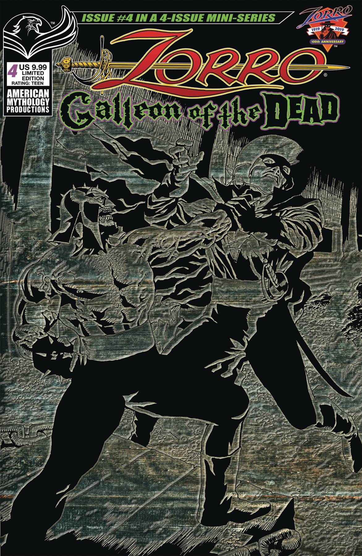 American Mythology Productions Comic Books ZORRO GALLEON OF DEAD #4 CVR B PULP LTD ED 85609100644101821 SEP221359