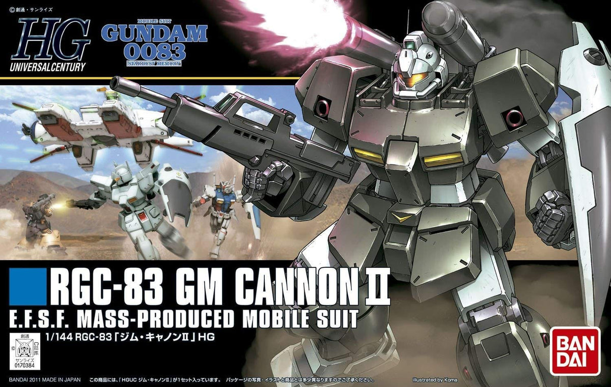 Bandai Model Kits > Gundams > High Grade Bandai: Gundam Universal Century HG - #125 GM Cannon II Gundam 0083 Stardust Memory 4573102618214 2135390