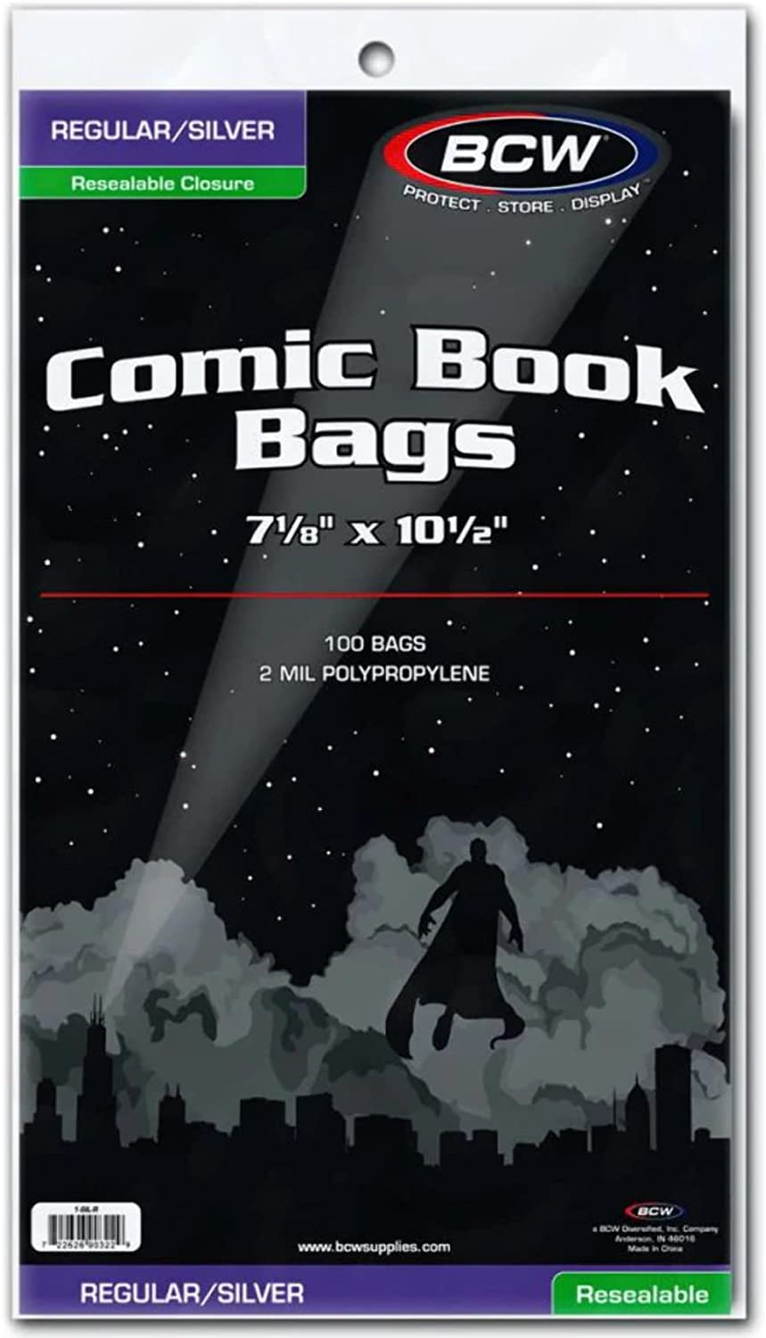 BCW: Comic Book Bags 100ct - 2 Mil Regular/Silver Resealable - Third Eye