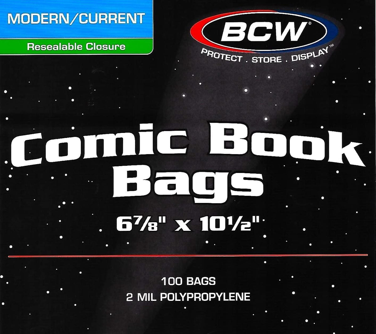 BCW: Polypropylene Comic Book Bags 100ct - 2mil Current Resealable - Third Eye
