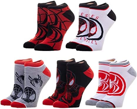 Bioworld Apparel Bioworld: Marvel - Miles Morales 5-Pack Ankle Socks 693186590979 SEP188849