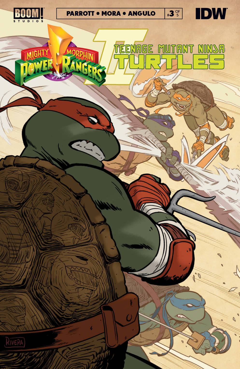 Boom! Studios Comic Books MMPR TMNT II #3 (OF 5) CVR D TMNT VAR RIVERA 84428400907203041 DEC220386