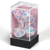 Chessex Dice > Chessex Chessex: Mini Plastic 7-Die Set - Festive Pop Art/blue 601982037956 CHX 20544