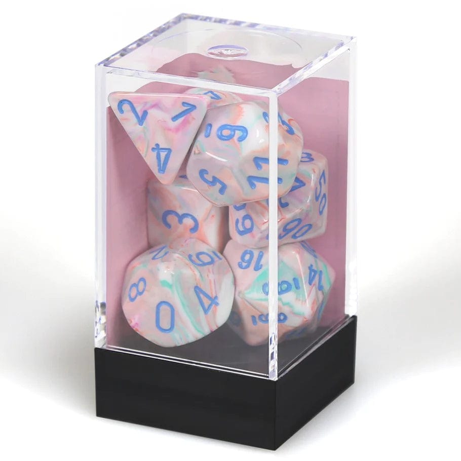 Chessex: Mini Plastic 7-Die Set - Festive Pop Art/blue