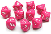 Chessex Dice > Chessex Chessex: Plastic 10d10 Set - Opaque Pink/White 601982012434