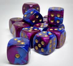 Chessex: Plastic 36d6 Set - Gemini Blue-Purple/Gold