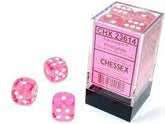 Chessex Dice > Chessex Chessex: Plastic 36d6 Set - Translucent Pink/White 601982020613 CHX 23814