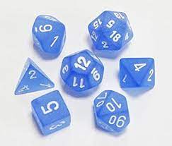 Chessex: Plastic 7-Die Set - Frosted Blue/White