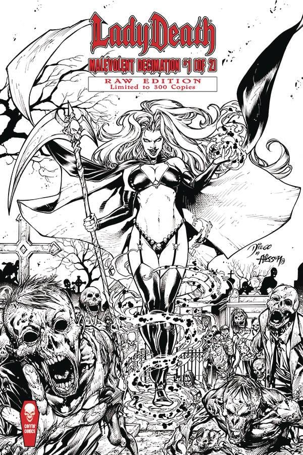 Coffin Comics Comic Books LADY DEATH MALEVOLENT DECIMATION RAW ED (MR) 74911066427500161 JAN221348
