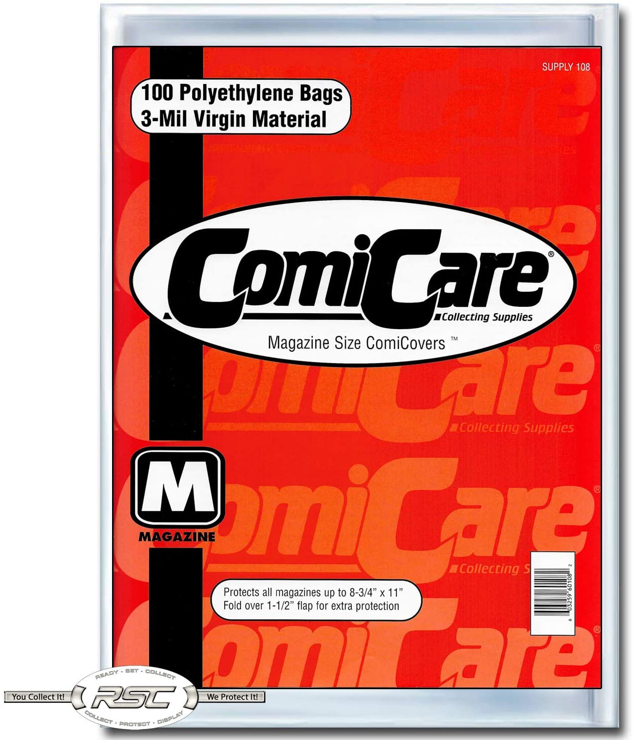 ComiCare: Polyethylene Comic Bags 100ct - 3mil Magazine Size - Third Eye