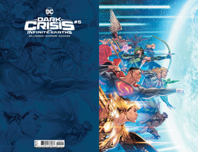 DARK CRISIS ON INFINITE EARTHS #5 (OF 7) CVR F INC 1:100 DANIEL SAMPERE & ALEJANDRO SANCHEZ FOIL CARD STOCK VAR