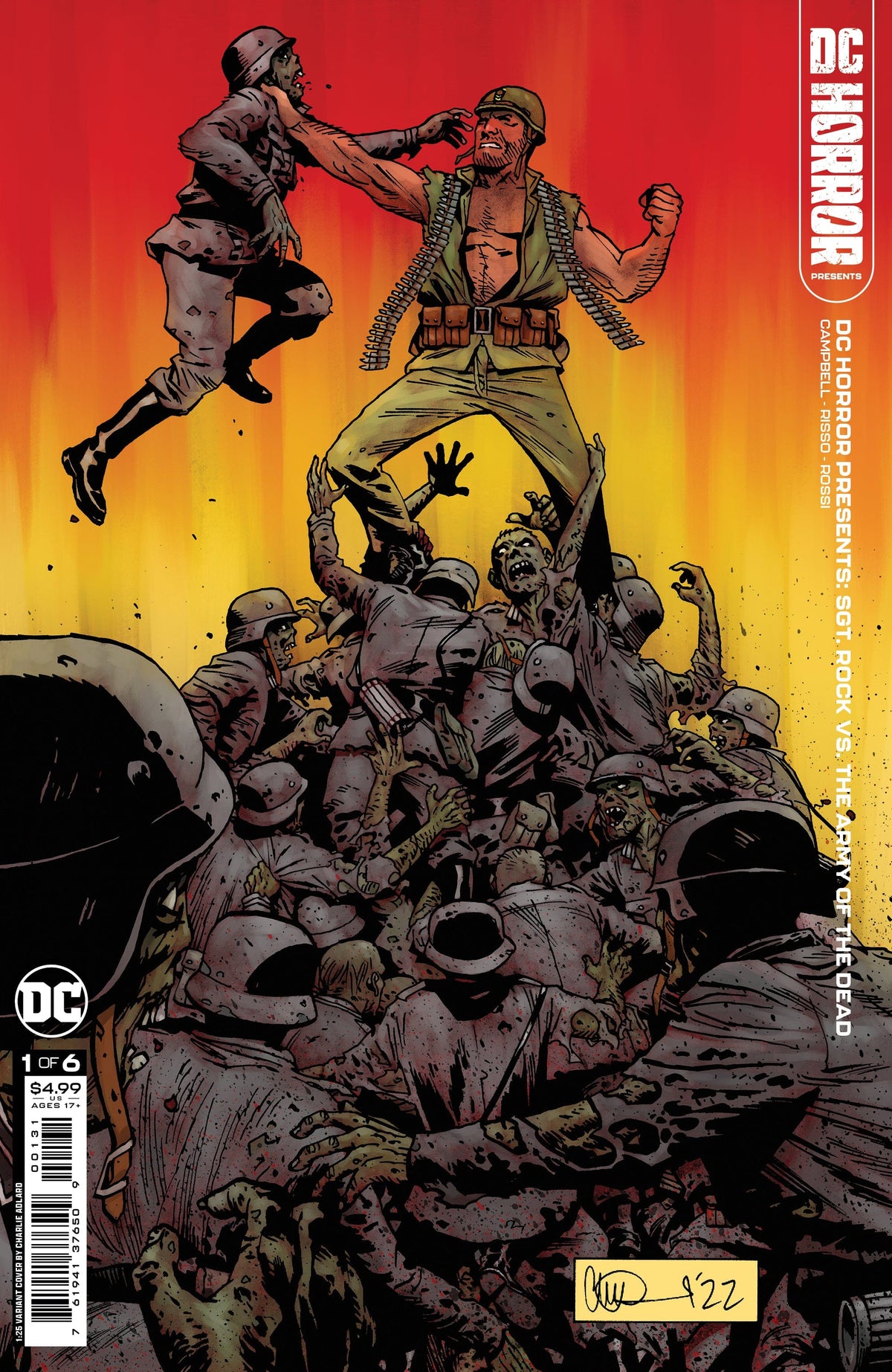 DC Comics Comic Books > Incentives DC HORROR PRESENTS SGT ROCK VS THE ARMY OF THE DEAD #1 (OF 6) CVR D INC 1:25 CHARLIE ADLARD CARD STOCK VAR (MR) 76194137650900131 0722DC078