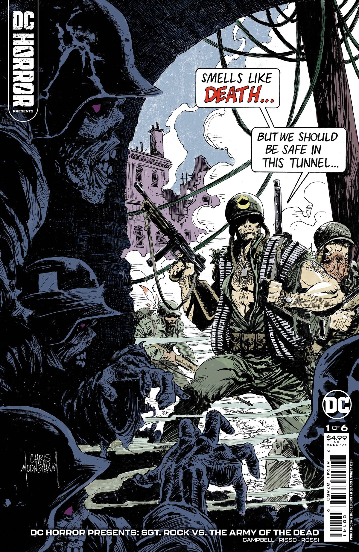 DC Comics Comic Books > Incentives DC HORROR PRESENTS SGT ROCK VS THE ARMY OF THE DEAD #1 (OF 6) CVR E INC 1:50 CHRIS MOONEYHAM CARD STOCK VAR (MR) 76194137650900141 0722DC079