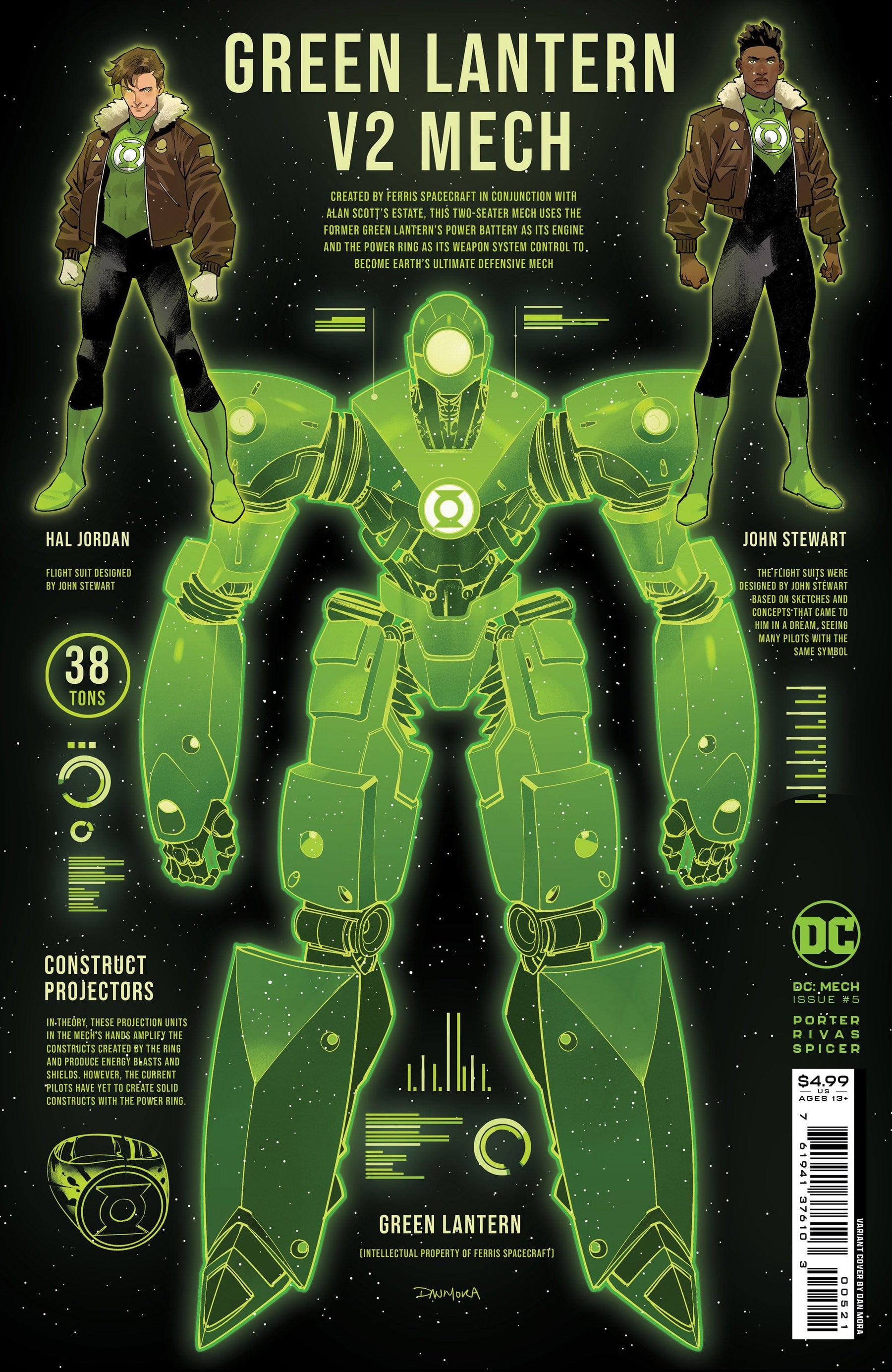 DC MECH #5 (OF 6) CVR B DAN MORA CARD STOCK VAR