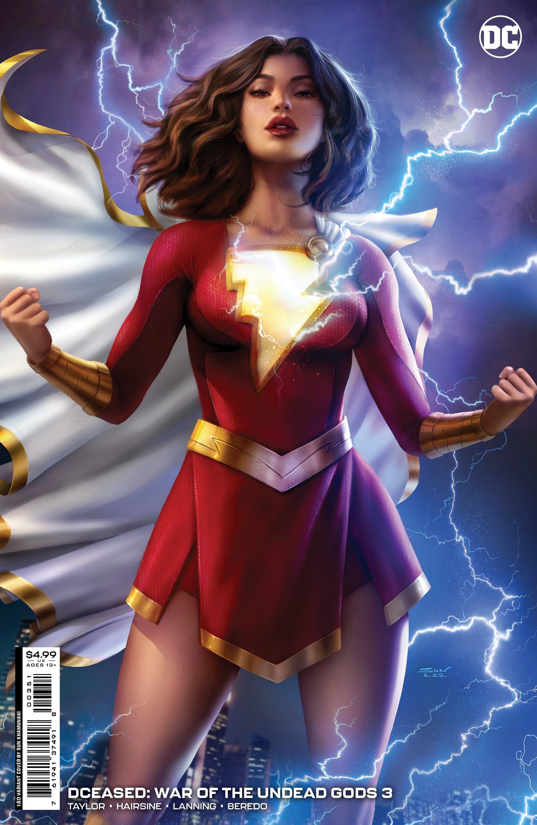 DCEASED WAR OF THE UNDEAD GODS #3 (OF 8) CVR E INC 1:50 SUN KHAMUNAKI CARD STOCK VAR