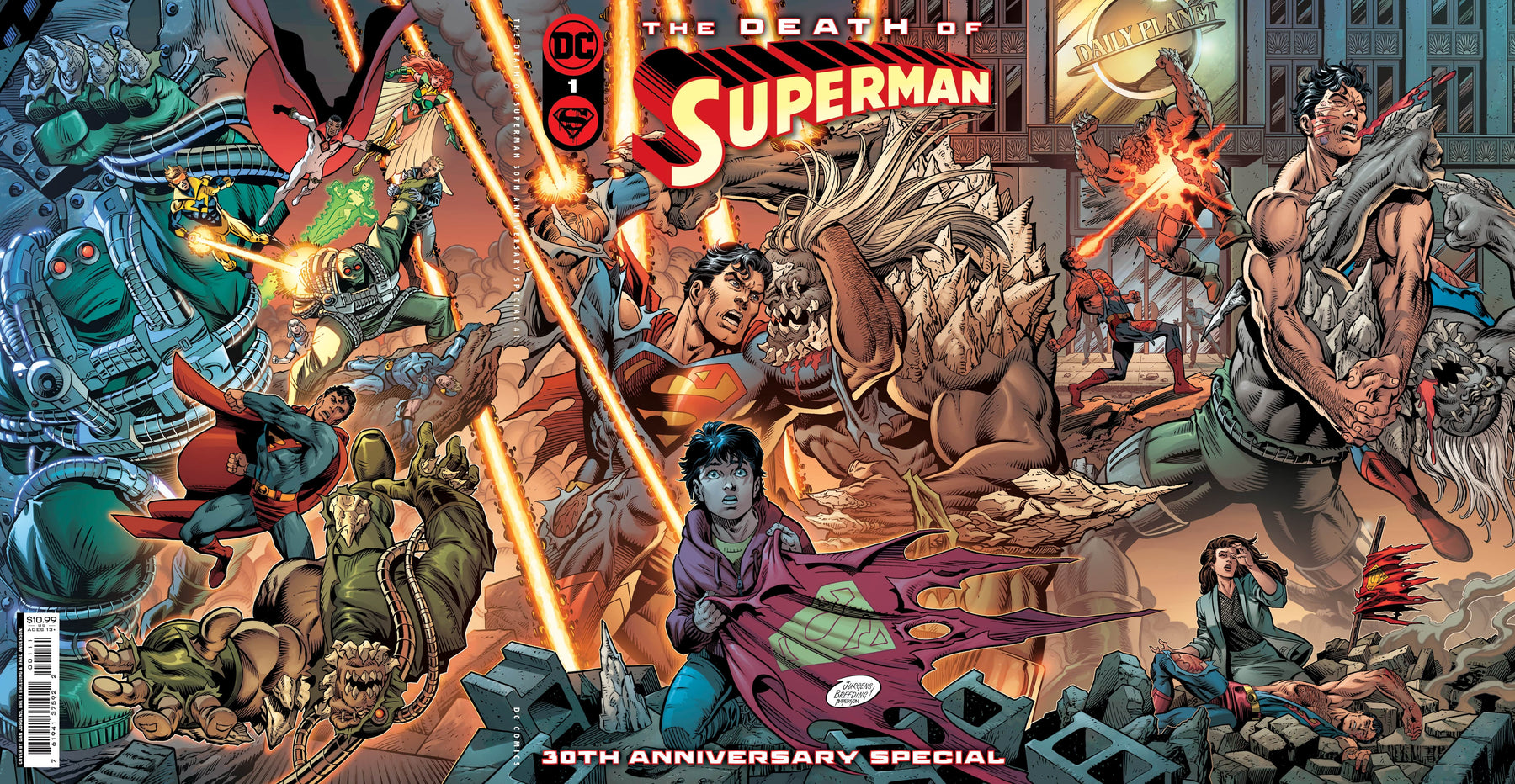 DEATH OF SUPERMAN 30TH ANNIVERSARY SPECIAL #1 (ONE-SHOT) CVR A DAN JURGENS & BRETT BREEDING GATEFOLD COVER