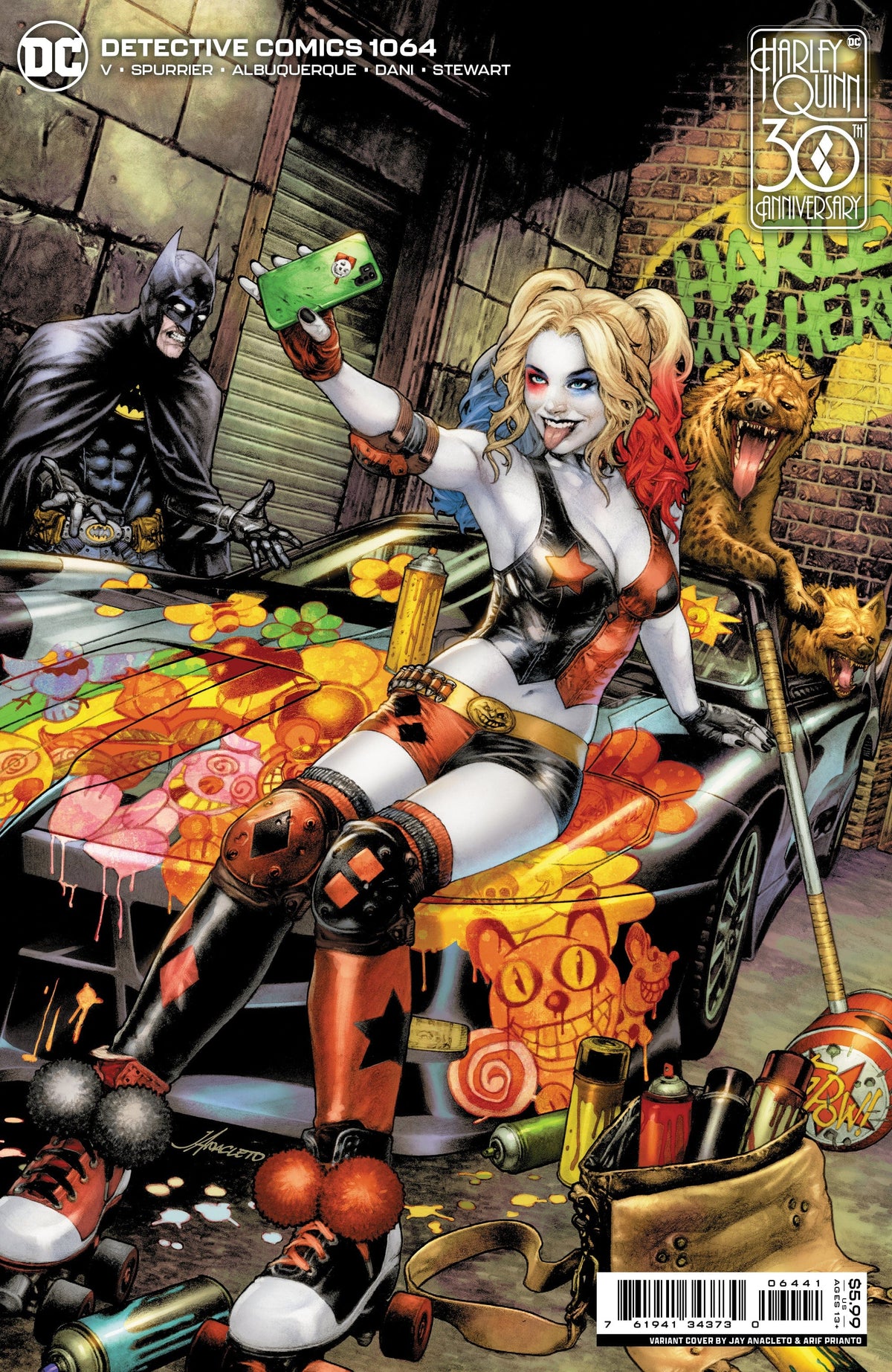 DC Comics Comic Books DETECTIVE COMICS #1064 CVR C JAY ANACLETO HARLEY QUINN 30TH ANNIVERSARY CARD STOCK VAR 76194134373006441 0722DC111