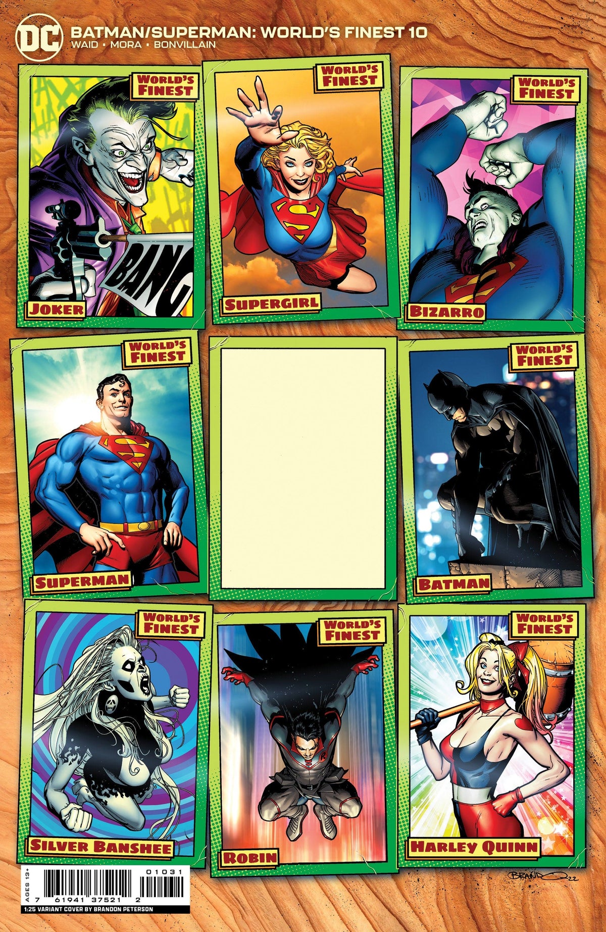 DC Comics Comic Books > Incentives BATMAN SUPERMAN WORLDS FINEST #10 CVR D INC 1:25 BRANDON PETERSON CARD STOCK VAR 76194137521201031 1022DC058