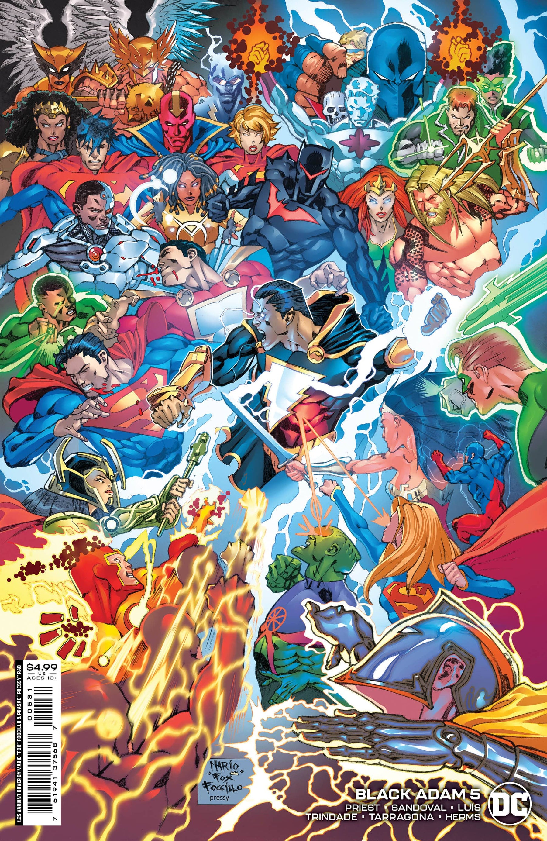 BLACK ADAM #5 CVR E INC 1:25 MARIO FOX FOCCILLO CARD STOCK VAR