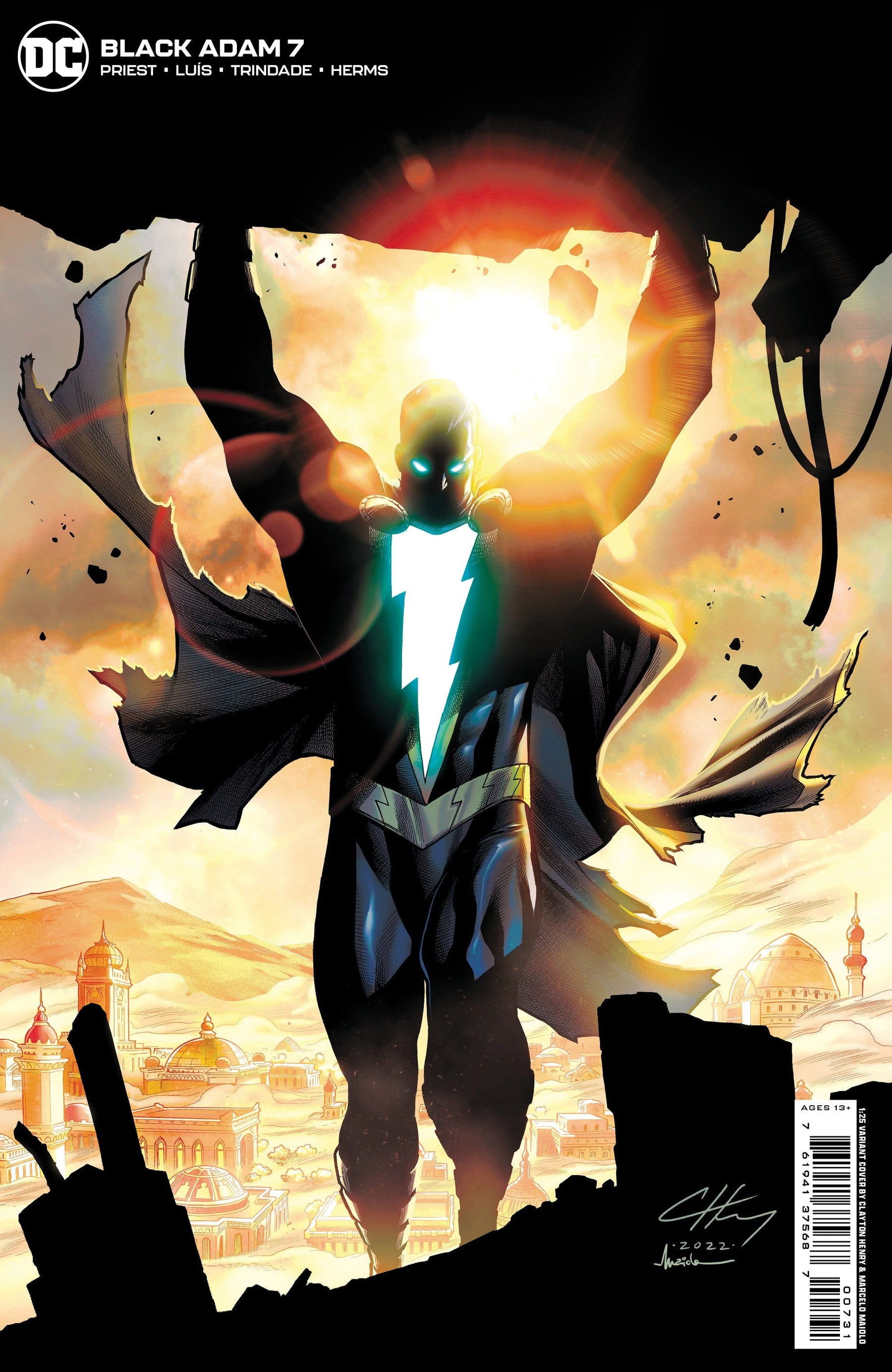 BLACK ADAM #7 (OF 12) CVR D INC 1:25 CLAYTON HENRY & MARCELO MAIOLO CARD STOCK VAR
