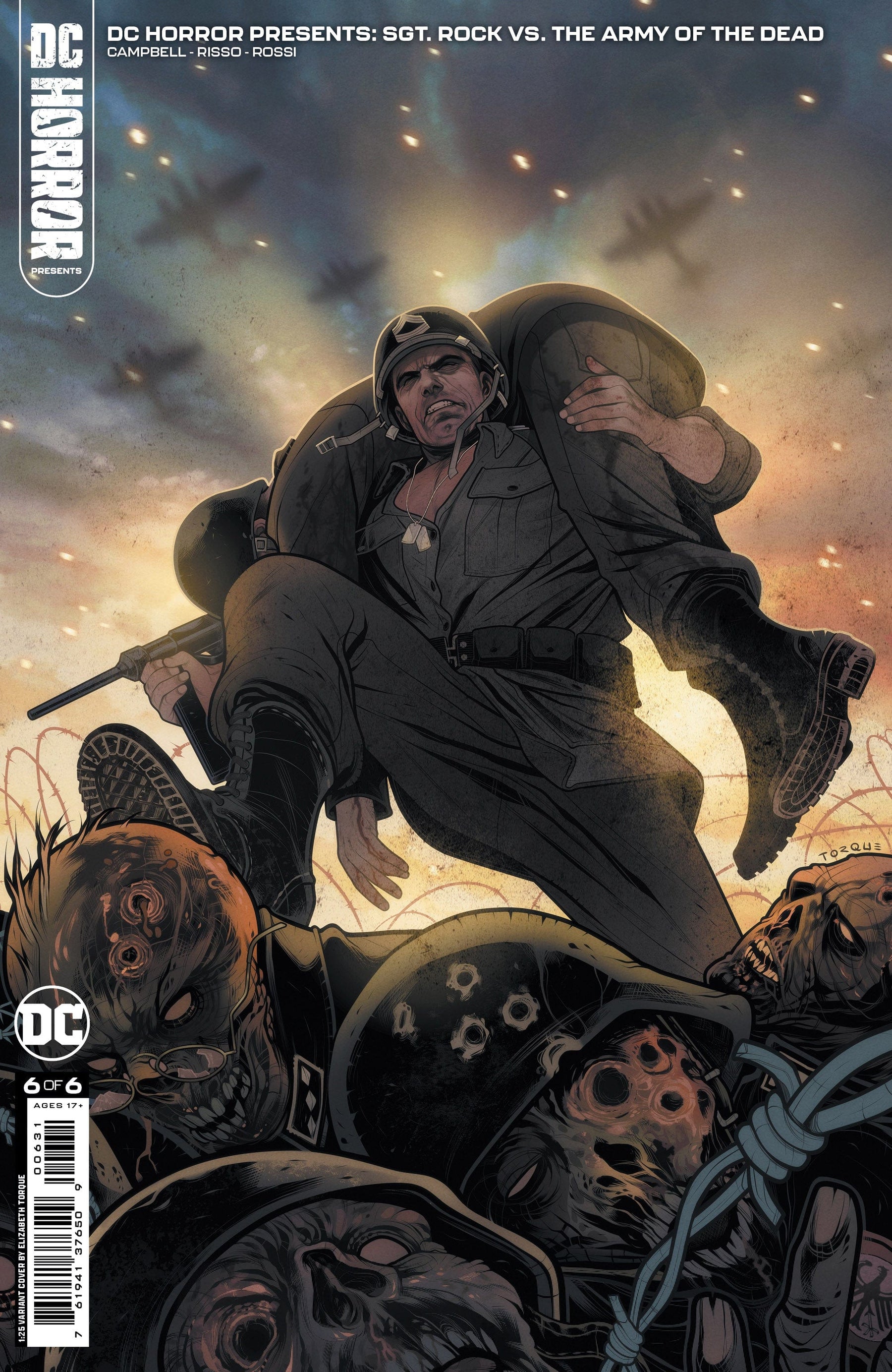 DC HORROR PRESENTS SGT ROCK VS THE ARMY OF THE DEAD #6 (OF 6) CVR C INC 1:25 ELIZABETH TORQUE CARD STOCK VAR (MR)