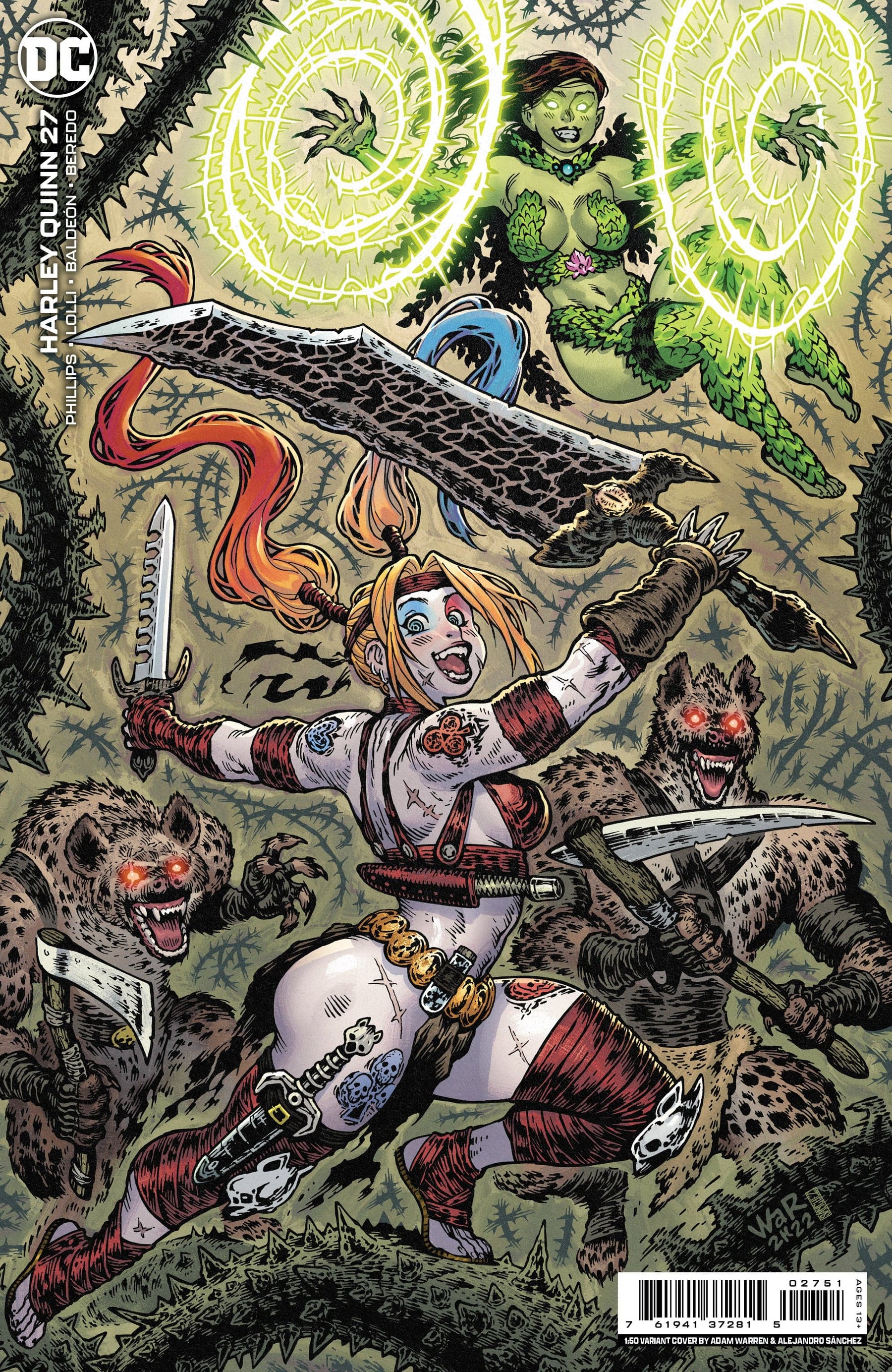 HARLEY QUINN #27 CVR E INC 1:50 ADAM WARREN CARD STOCK VAR