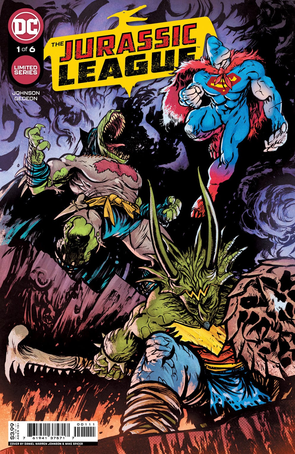 DC Comics Comic Books JURASSIC LEAGUE #1 (OF 6) CVR A DANIEL WARREN JOHNSON 76194137571700111 0322DC048