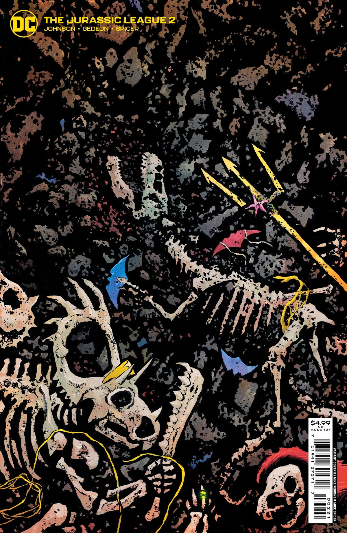 DC Comics Comic Books JURASSIC LEAGUE #2 (OF 6) CVR B MIKE PERKINS CARD STOCK VAR 76194137571700221 0422DC156