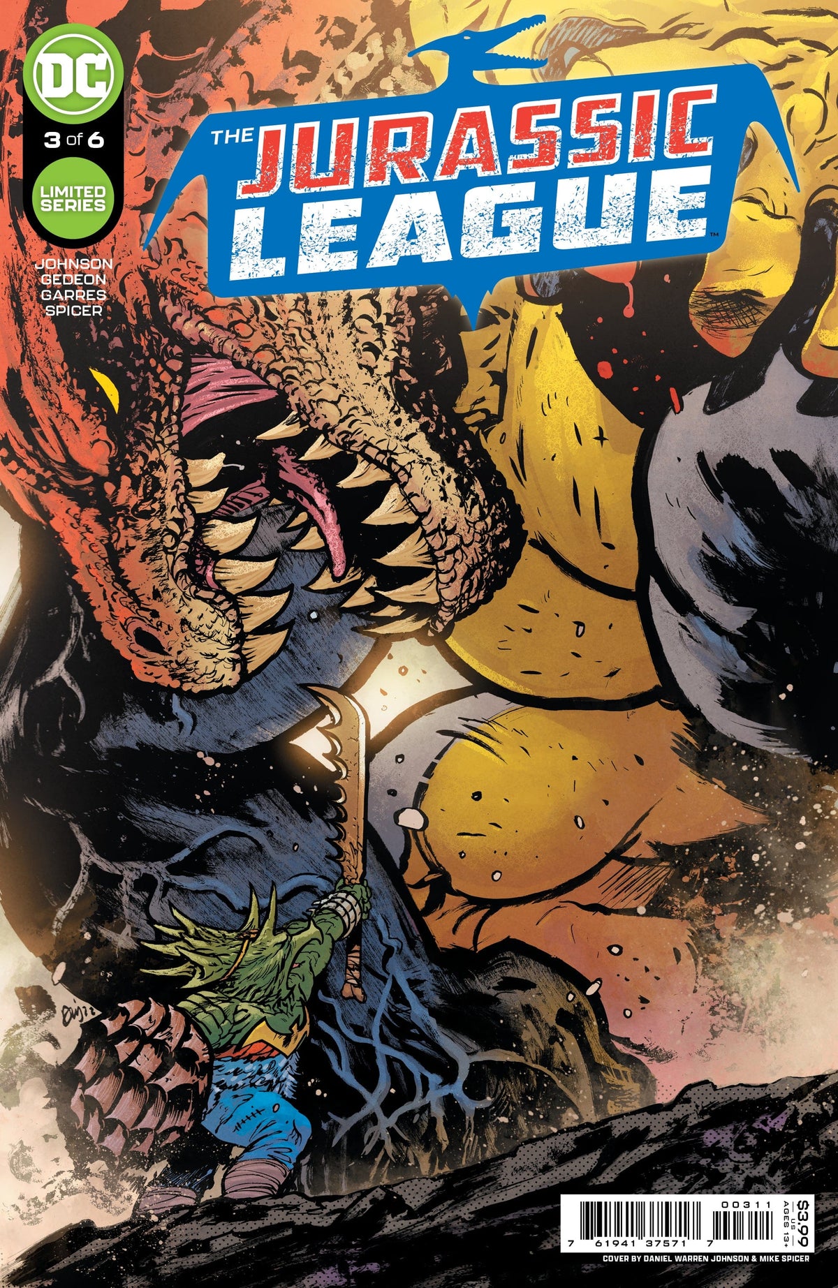 DC Comics Comic Books JURASSIC LEAGUE #3 (OF 6) CVR A DANIEL WARREN JOHNSON 76194137571700311 0522DC151