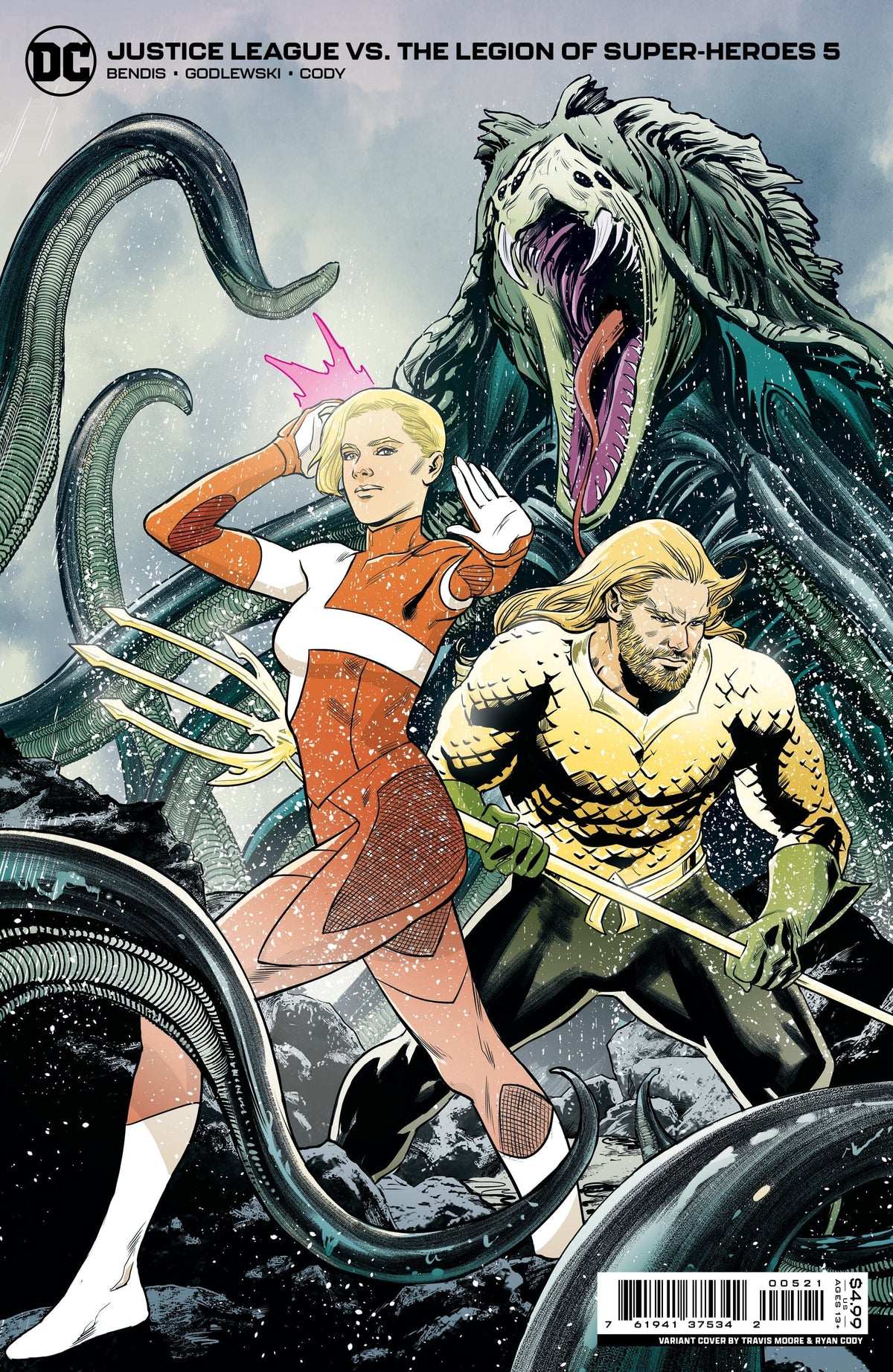 DC Comics Comic Books JUSTICE LEAGUE VS THE LEGION OF SUPER-HEROES #5 (OF 6) CVR B TRAVIS MOORE CARD STOCK VAR 76194137534200521 0522DC126