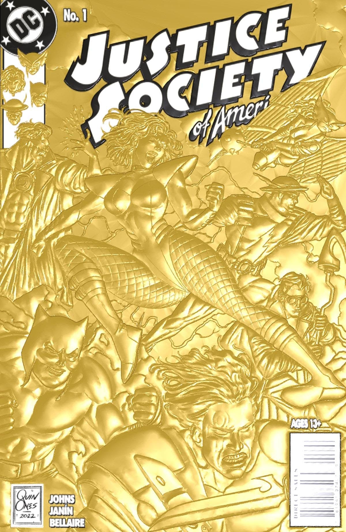 DC Comics Comic Books JUSTICE SOCIETY OF AMERICA #1 CVR C JOE QUINONES 90S COVER MONTH FOIL MULTI-LEVEL EMBOSSED CARD STOCK VAR 76194137407900141 0922DC042