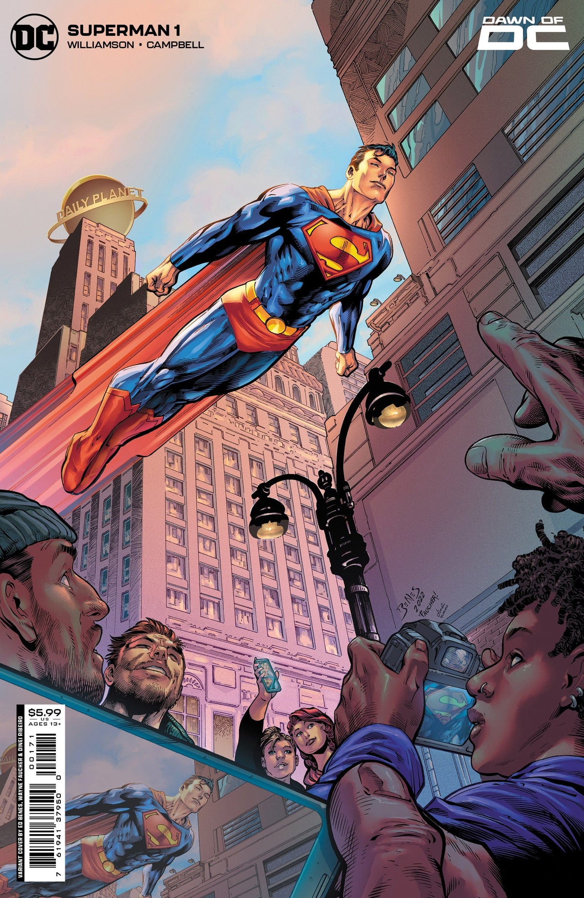 SUPERMAN #1 CVR G ED BENES & WAYNE FAUCHER CARD STOCK VAR - Third Eye