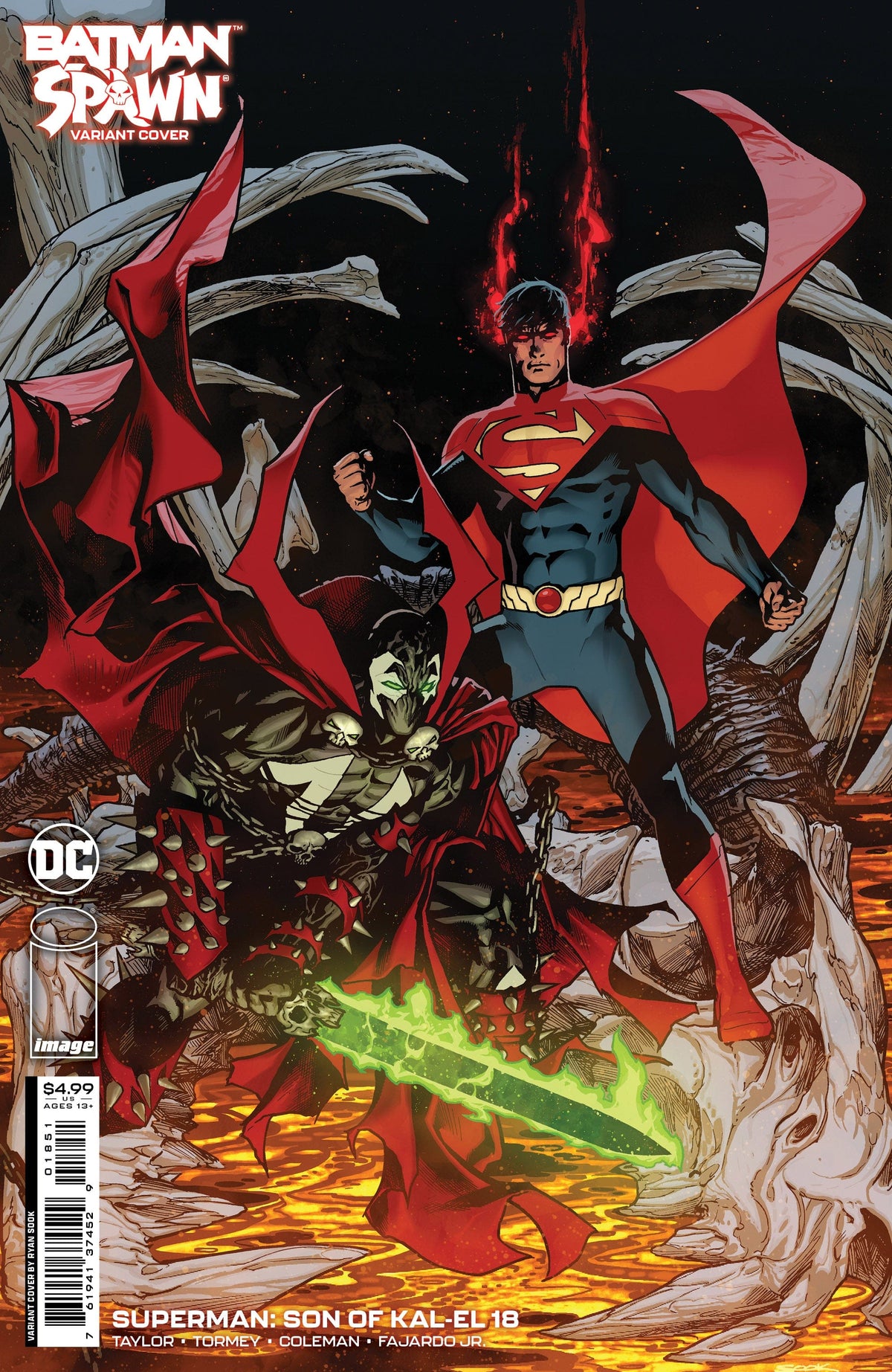 DC Comics Comic Books SUPERMAN SON OF KAL-EL #18 CVR E  RYAN SOOK DC SPAWN CARD STOCK VAR (KAL-EL RETURNS) 76194137452901851 0922DC855