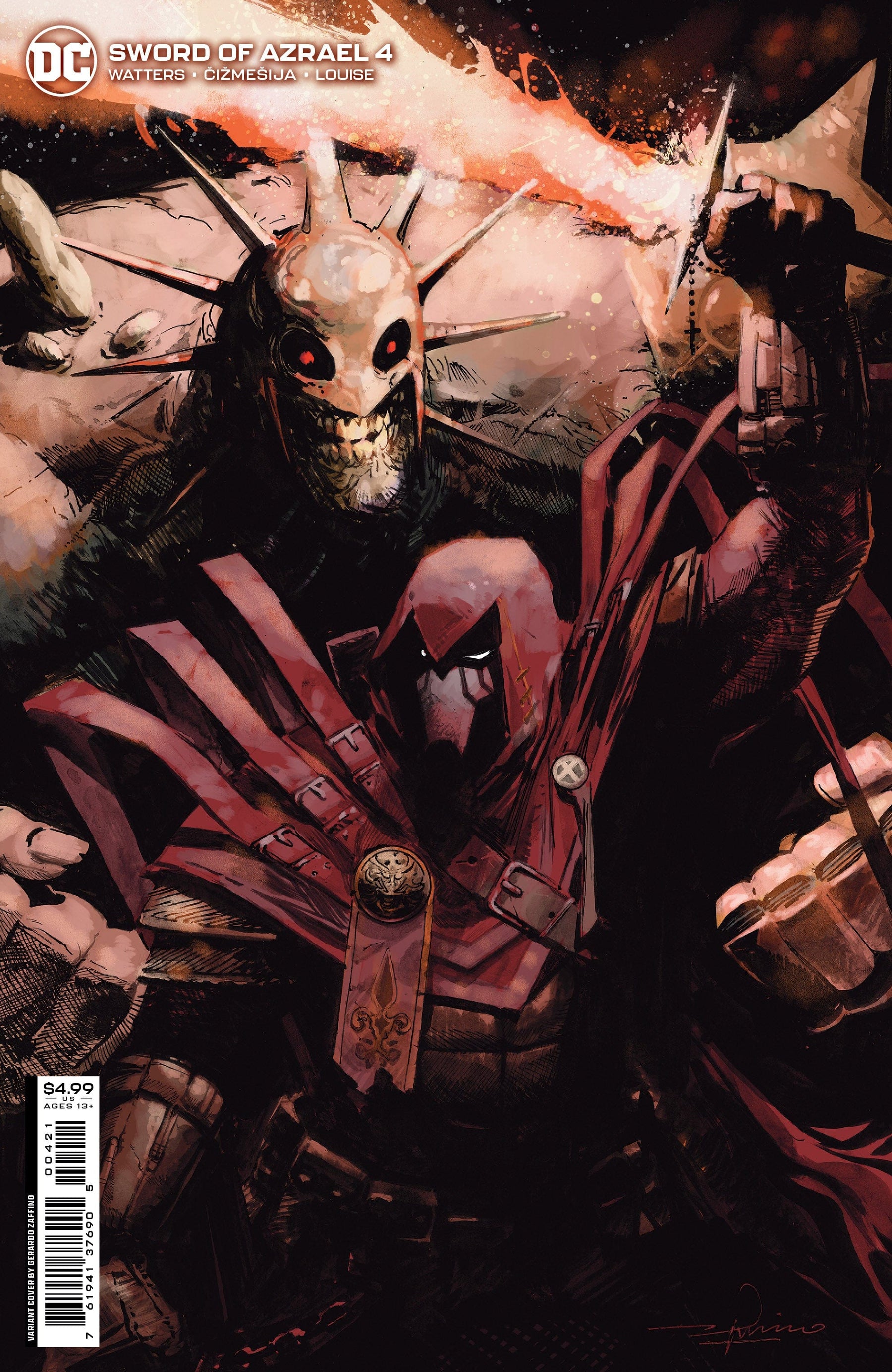 SWORD OF AZRAEL #4 (OF 6) CVR B GERARDO ZAFFINO CARD STOCK VAR