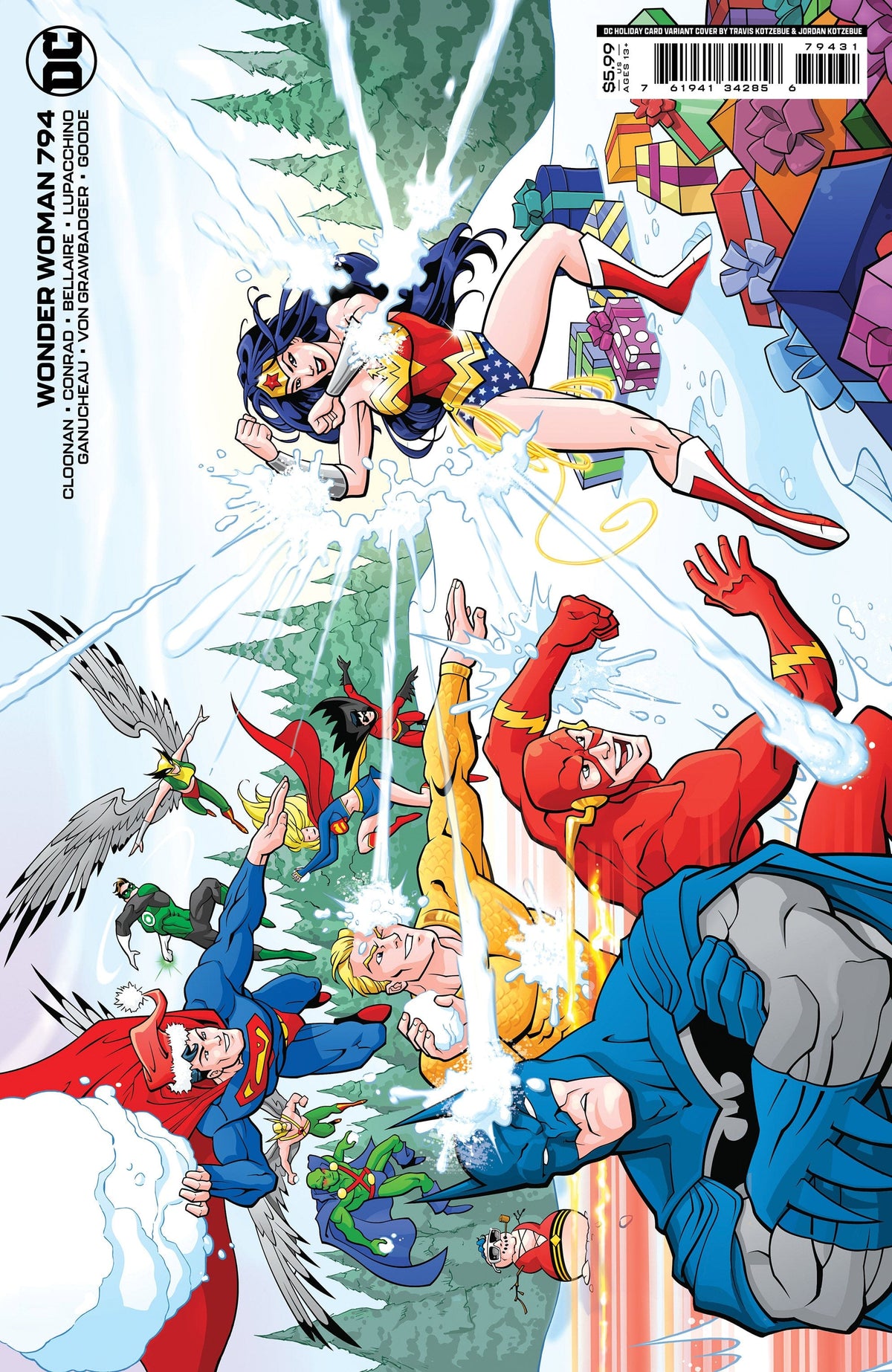 WONDER WOMAN #794 CVR C TRAVIS KOTZEBUE & JORDAN KOTZEBUE DC HOLIDAY CARD CARD STOCK VAR - Third Eye